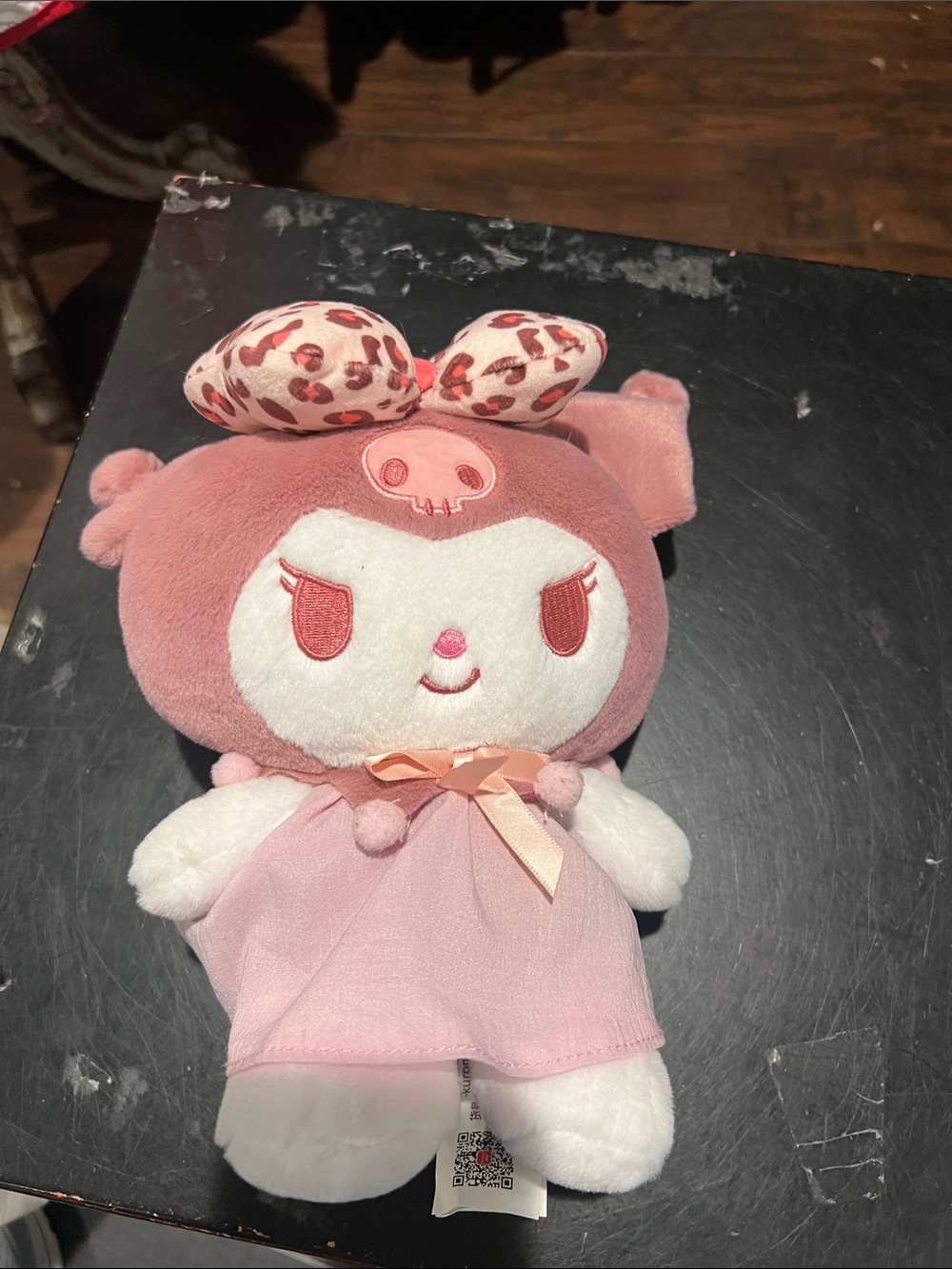 Pink Plush Bunny Doll with Decorative Bow and Ribbon